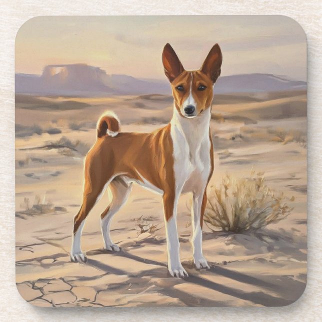Basenji Getränkeuntersetzer (Vorderseite)