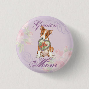 Basenji Heart Mama Button