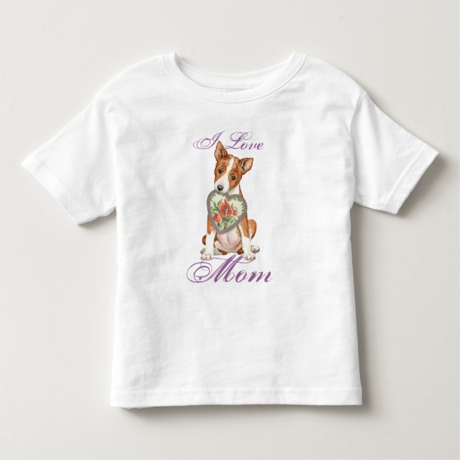 Basenji Heart Mama Kleinkind T-shirt (Vorderseite)