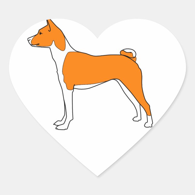 Basenji Herz Herz-Aufkleber (Vorderseite)