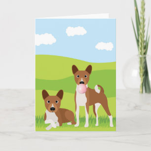 Basenji-Hund Tier Bubble-Gum Karte