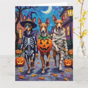 Basenji-Hunde-Trick-oder-Treating Halloween-Kostüm Karte