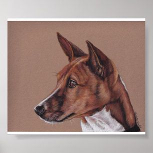 Basenji Hundekunst-Druck Poster