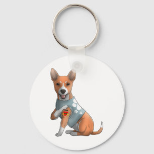 Basenji I Liebe Mama Tattoo Hundeshirt Mothers Schlüsselanhänger