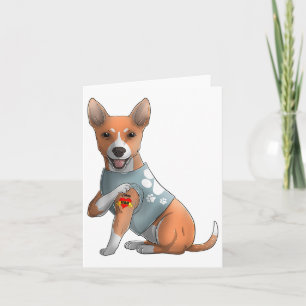 Basenji I Love Mom Tattoo Hundeshirt Lustige Mütte Karte