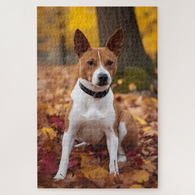 Basenji im Herbst Leaves Fall Inspiriert (Vertikal)