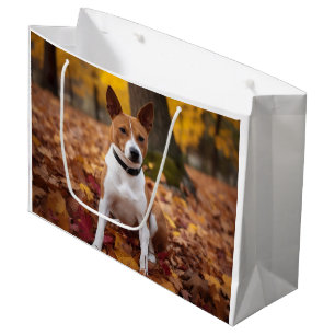 Basenji im Herbst Leaves Fall Inspiriert Große Geschenktüte