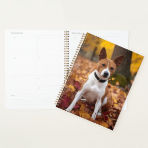 Basenji im Herbst Leaves Fall Inspiriert Planer