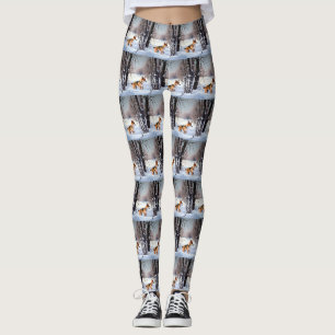 Basenji Lass es schneien Weihnachten Leggings