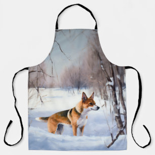 Basenji Lass es schneien Weihnachten Schürze