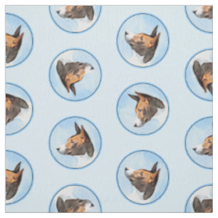 Basenji Malerei Kastanienrot Bindle Niedlicher Hun Stoff