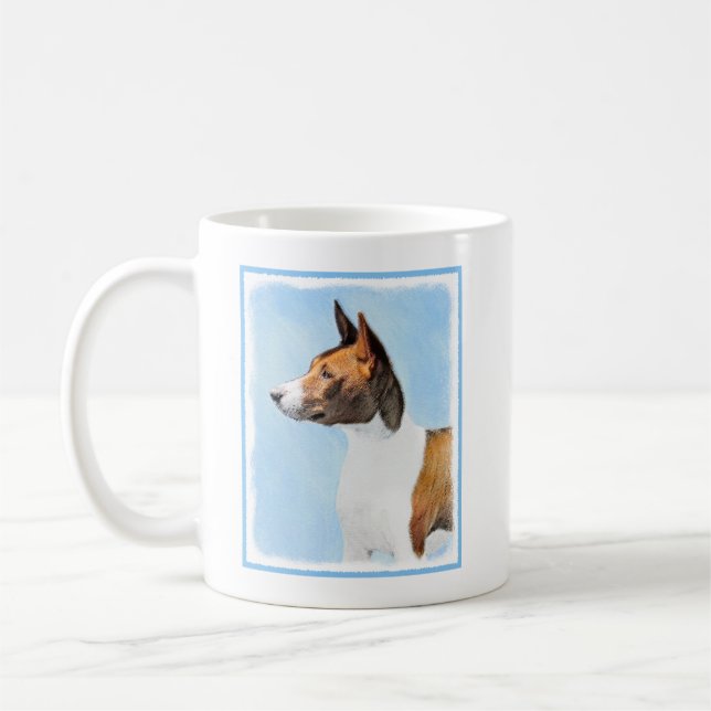 Basenji Malerei - Niedliche Originalkunst Kaffeetasse (Links)