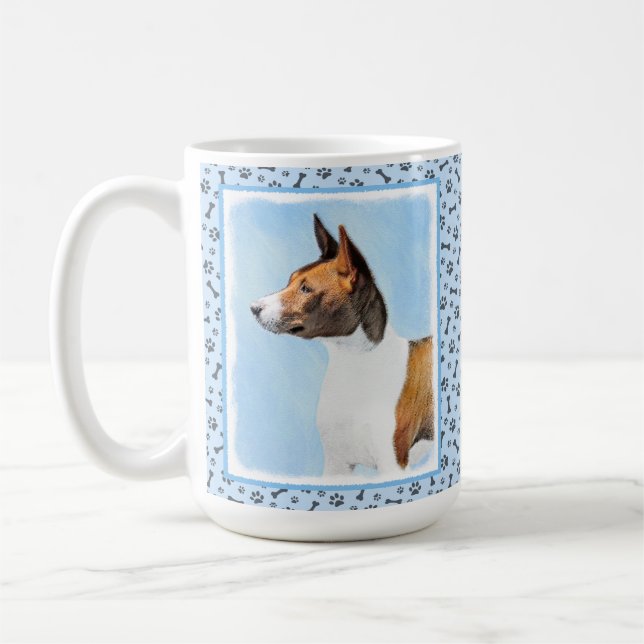 Basenji Malerei - Niedliche Originalkunst Kaffeetasse (Links)