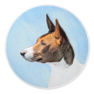 Basenji Malerei - Niedliche Originalkunst Keramikknauf