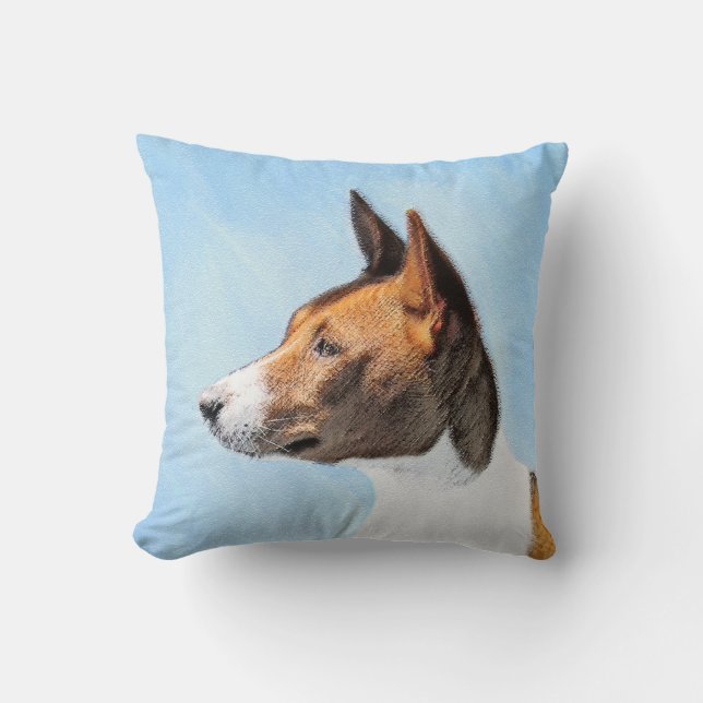 Basenji Malerei - Niedliche Originalkunst Kissen (Vorderseite)