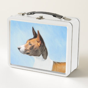 Basenji Malerei - Niedliche Originalkunst Metall Brotdose