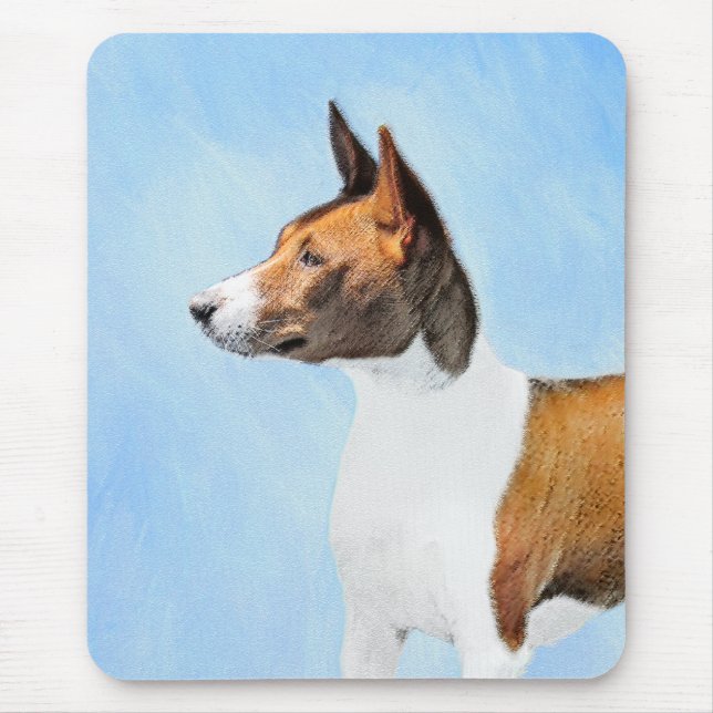 Basenji Malerei - Niedliche Originalkunst Mousepad (Vorne)