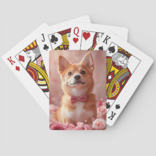Basenji mit Rosen - Valentinstag Spielkarten