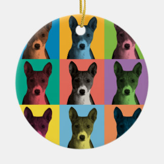 Basenji Pop-Art-Verzierung Keramikornament
