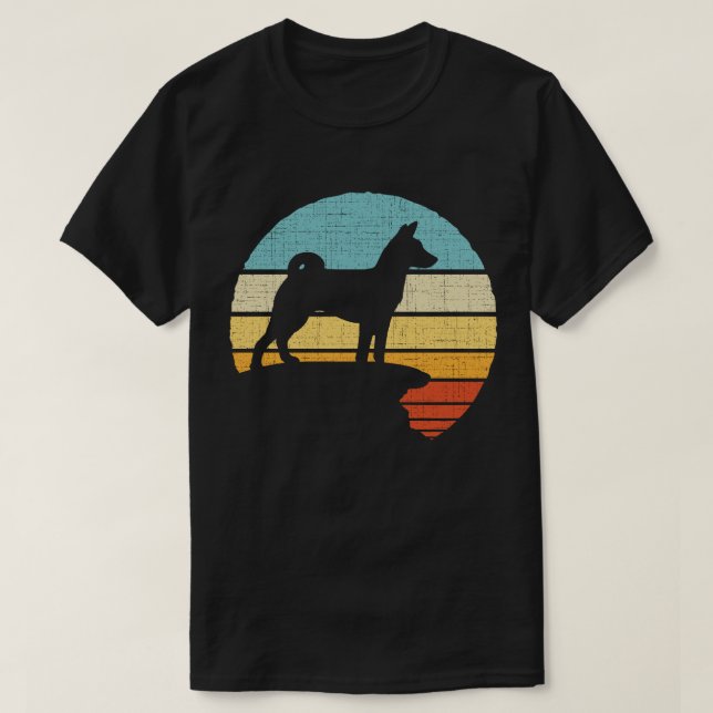 Basenji Retro Vintager Hund Welpenbesitzer Lover T-Shirt (Design vorne)