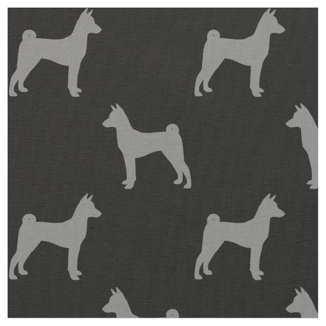 Basenji Silhouette-Muster Stoff (Nahaufnahme)
