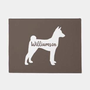 Basenji Silhouette Personalisiert Willkommensmat Fußmatte