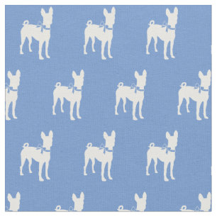 Basenji Silhouette Pet Light Blue Stoff