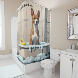 Basenji Sloppy Sleepy Niedlich Funny Duschvorhang