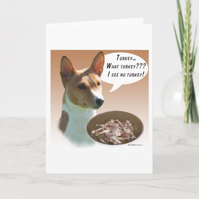 Basenji Türkei Feiertagskarte (Vorderseite)