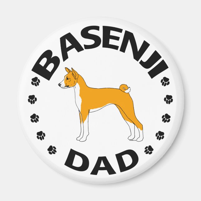 Basenji-Vater Magnet (Vorne)