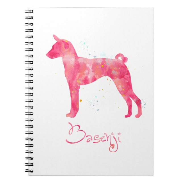 Basenji Watercolor Notizblock (Vorderseite)