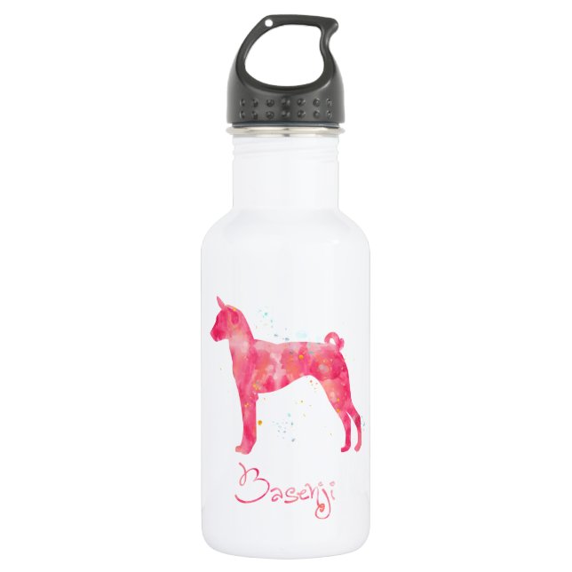 Basenji Watercolor Trinkflasche (Vorderseite)
