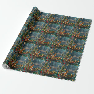 Basenji Weihnachtsfestliche Reise Geschenkpapier