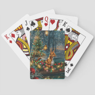 Basenji Weihnachtsfestreise Spielkarten