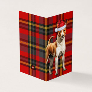 Basenji Weihnachtshund Rot und Grün Urlaub Kariert