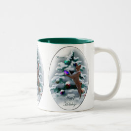 Basenji Weihnachtspenden Zweifarbige Tasse