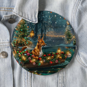 Basenji Weihnachtsreise Button