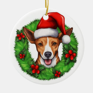 Basenji-Weihnachtsschrei Keramik Ornament