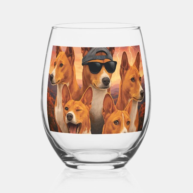 Basenji Weinglas Ohne Stiel (Vorderseite)