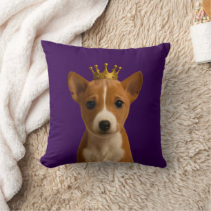 Basenji Welpe in Goldkrone Niedlich Kissen
