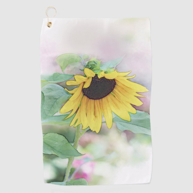 'Bashful Sunflower' Golfhandtuch (Vorderseite)
