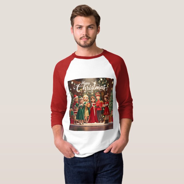 Basic 3/4 Ärmel Raglanshirt T-Shirt (Vorne ganz)