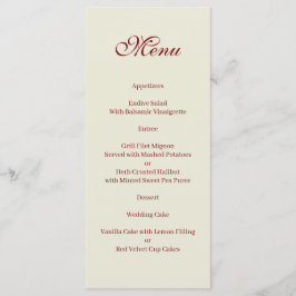Basic and Elegant beige and burgundy Menu Menükarte