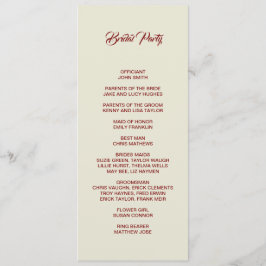 Basic and Elegant double side program card Programm