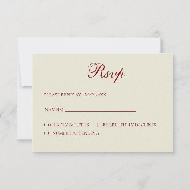 Basic and Elegant RSVP card Karte (Vorderseite)
