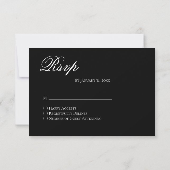 Basic and Elegant RSVP Card Karte (Vorderseite)