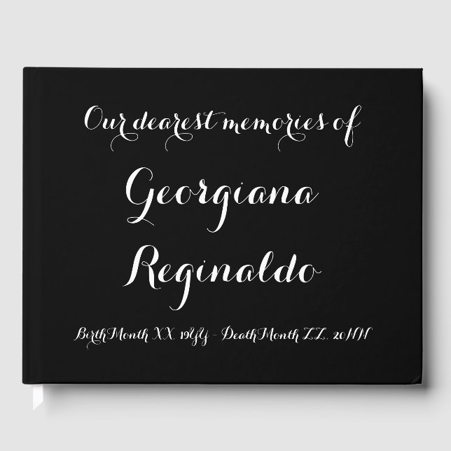 Basic and Simple Condolences Guestbook Gästebuch (Vorderseite)