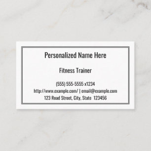 Basic and Simple Fitness Trainer Business Card Visitenkarte