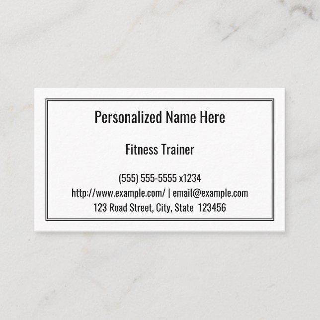 Basic and Simple Fitness Trainer Business Card Visitenkarte (Vorderseite)