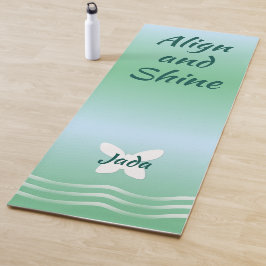 Basic Butterfly with Waves - Soft Grüntöne Yogamatte